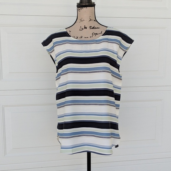 Ann Taylor Tops - Ann Taylor Striped Light Polyester Top Blouse L